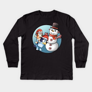 cristmas bluey Kids Long Sleeve T-Shirt